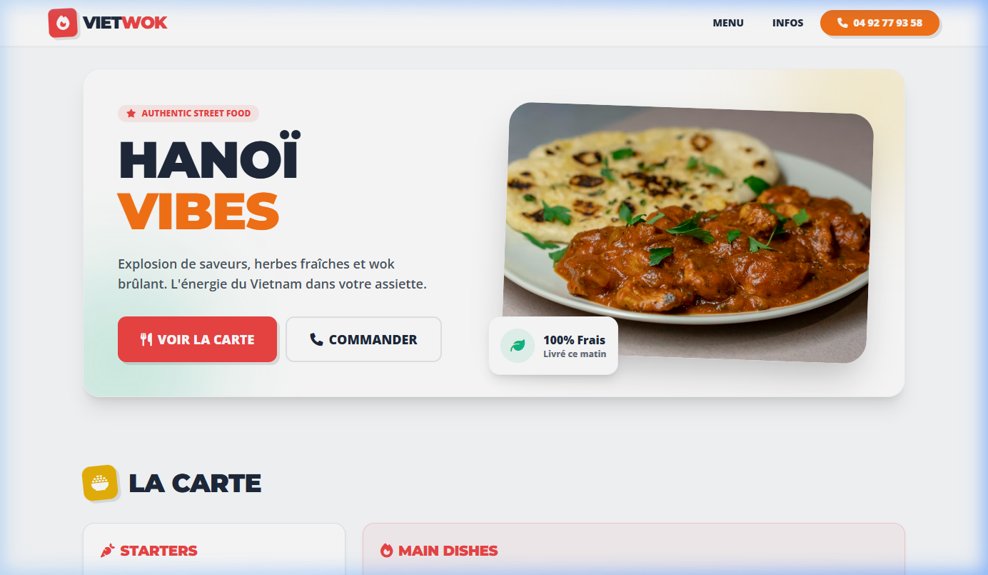 Site vitrine restaurant